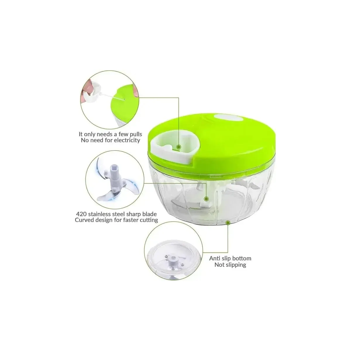 Manual Pull-String Spin Chopper in use